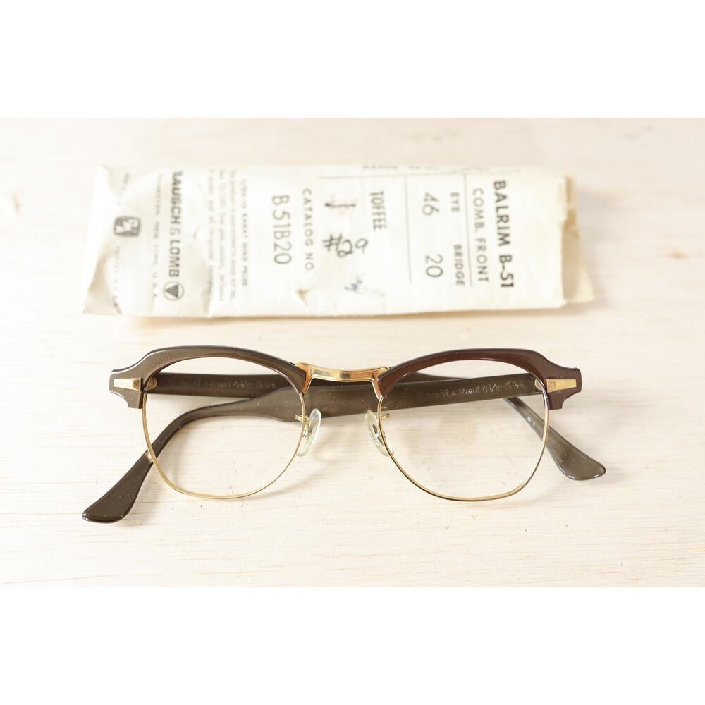 Vintage Bausch + Lomb eyeglass 1960s 10k GF Sleeve USA B and L